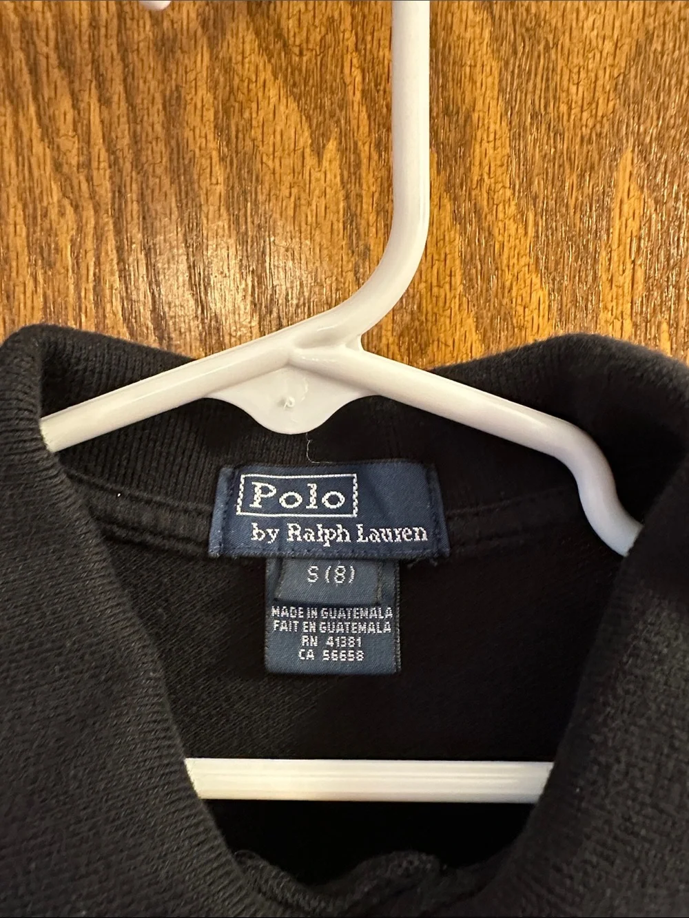 Boys Polo Ralph Lauren Black Polo with Blue Pony Logo size small 8.